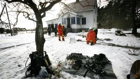 Villan i Väskinde totalförstördes medan familjen befann sig på fastlandet. Familjen är nu hemlös.Foto: Petra Jonsson