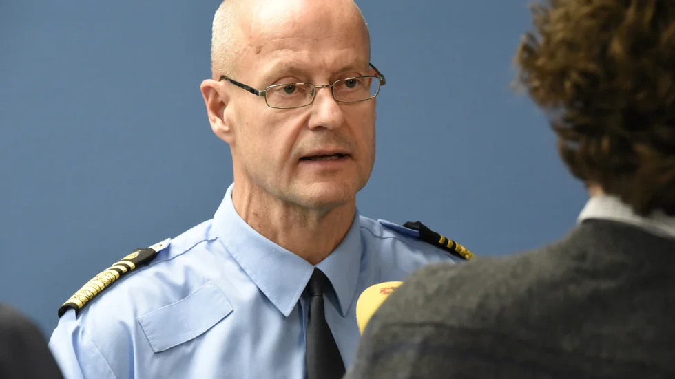 Regionpolischef Mats Löfving vid en pressträff i oktober 2021. Arkivbild.