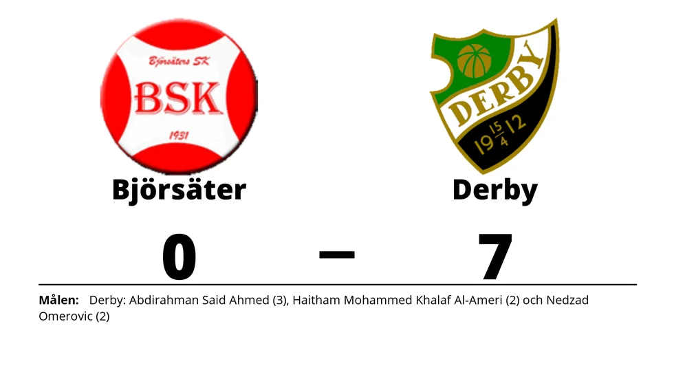 Björsäters SK förlorade mot BK Derby