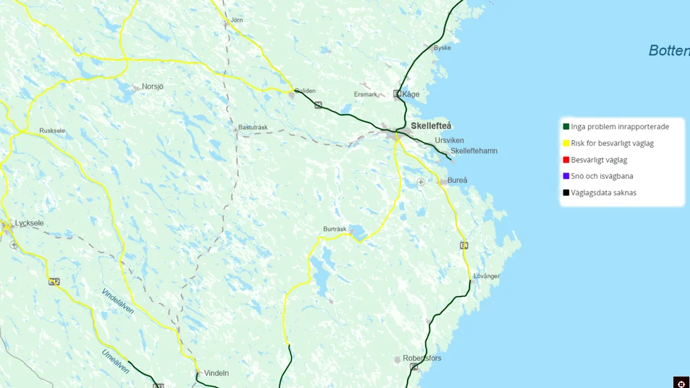 Väglaget den 8 oktober. 