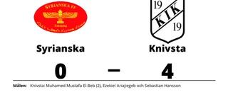 Förlust med 0-4 för Syrianska mot Knivsta