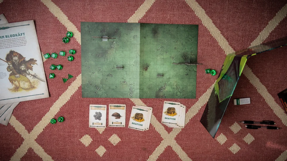 Spelplan till den senaste varianten av "Drakar och demoner".