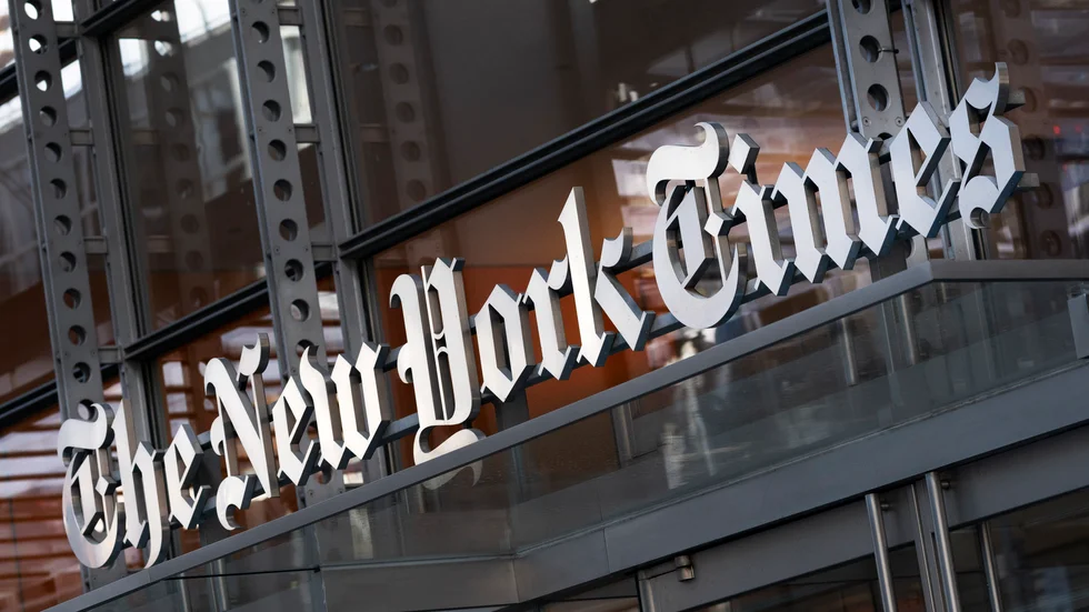 Tidningen New York Times stämmer Microsoft och OpenAI. Arkivbild.
