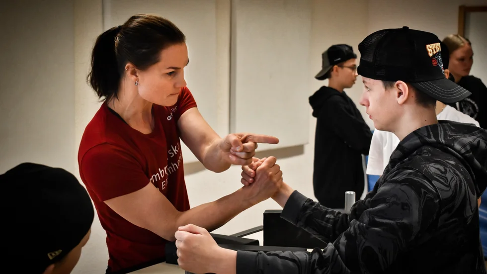 Olle Myrdhén var en av flera elever som fick coachning av elvafaldiga världsmästaren Heidi Andersson.