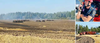Brand i Fole • Balpress fattade eld – spreds till åker och halmbalar