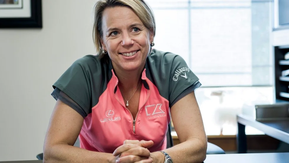 Annika Sörenstam garanterat att Anna Nordqvist får vara med i British Open, trots att hon inte kunde kvala in på egna meriter på grund av sjukdom. Foto: Lars Pehrson/TT