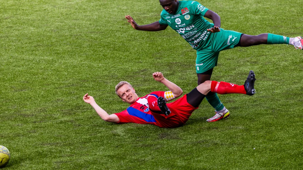Arkiv. Kiruna FF förlorade hemmamatchen mot Sandvik efter ett sånt mål från gästerna.