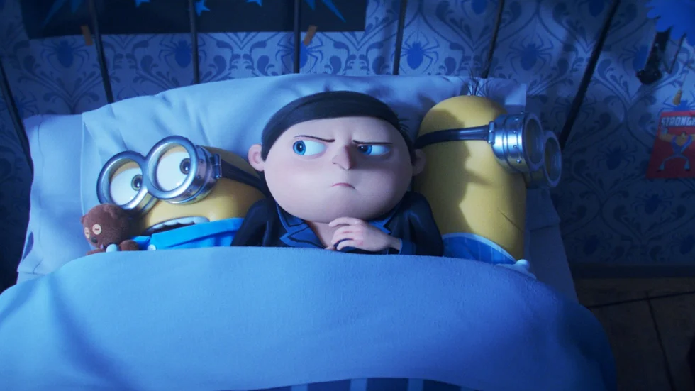Inga kostymer för unga killar på "Minioner: Berättelsen om Gru". Pressbild.