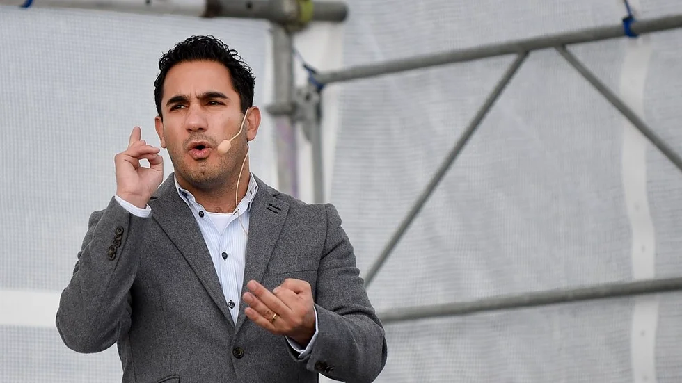 Ardalan Shekarabi (S), under debatten mot Jimmie Åkesson i höstas.