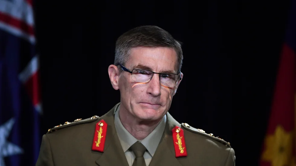 Angus Campbell, högste chef för Australiens försvar, svartlistas av Ryssland. Arkivbild.