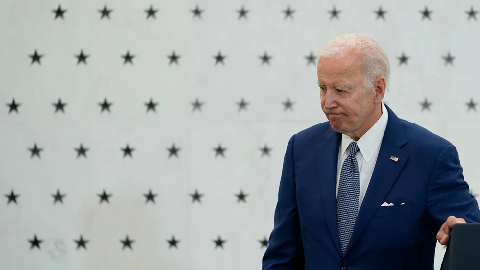 President Joe Biden. Bild från CIA högkvarteret i Langley, Virginia, den 8 juli.