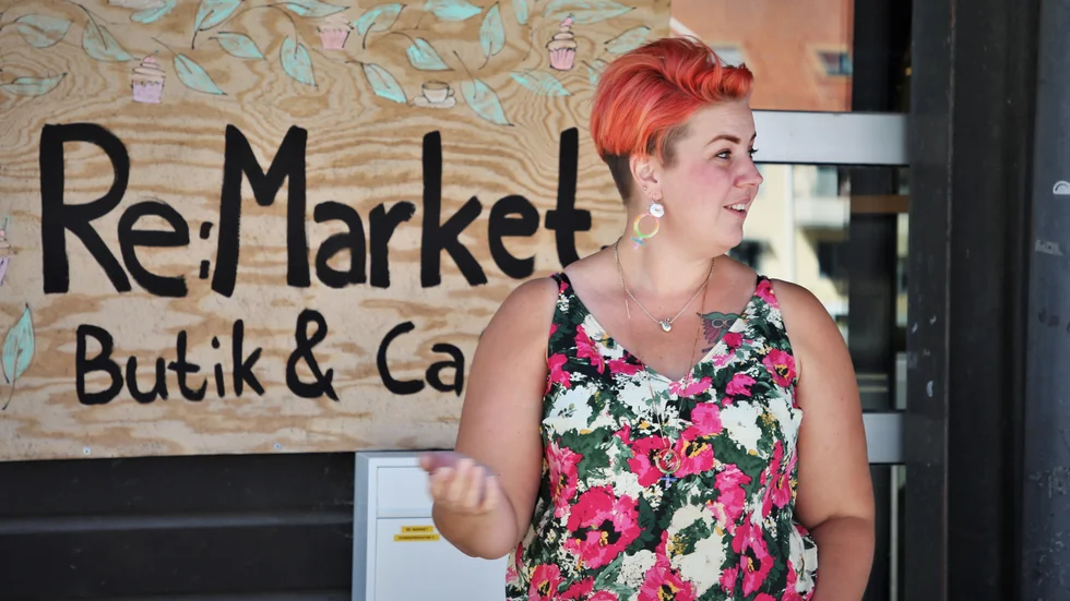 Arkivbild från ett tidigare reportage om Re:market i Klintehamn, med ägaren Amanda Ringkvist.