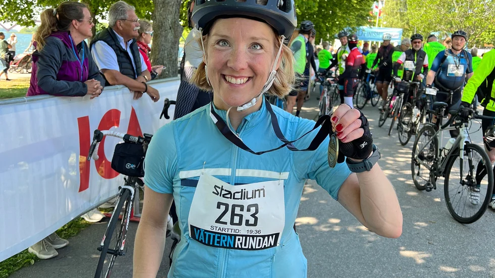 Marie Skeppstedt från Nyköping tog sig i mål på Vätternrundan.