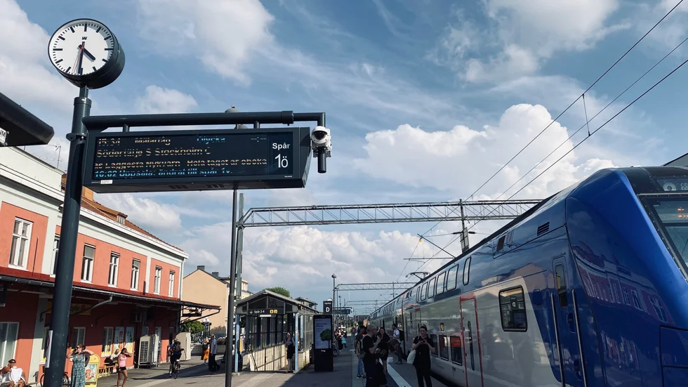 Det var stopp i tågtrafiken mellan Eskilstuna och Strängnäs under drygt 1,5 timme.