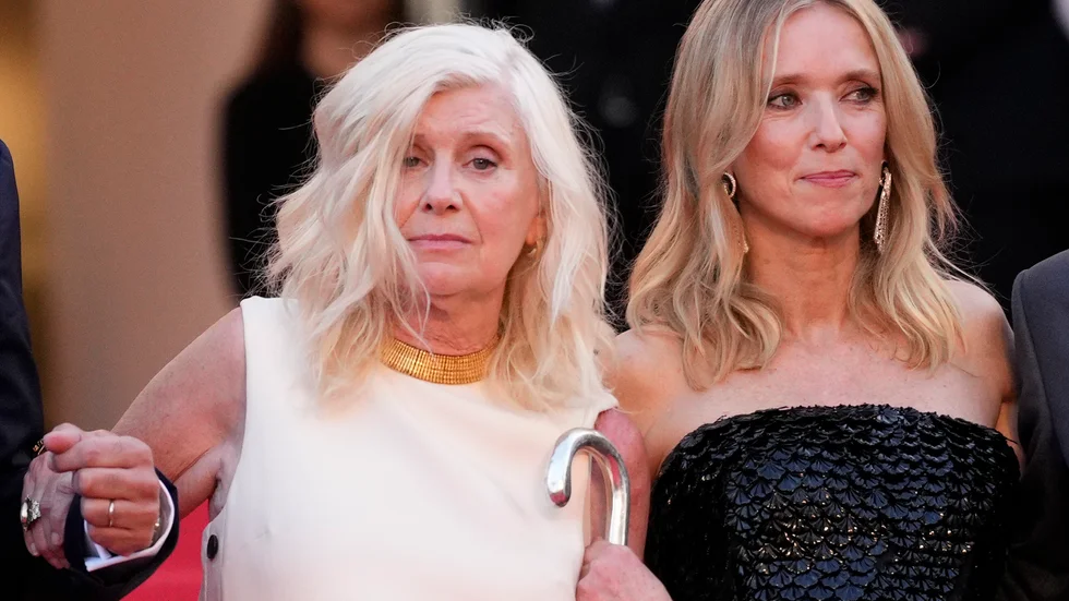 Catherine Breillat tillsammans med skådespelaren Lea Drucke på filmfestivalen i Cannes.