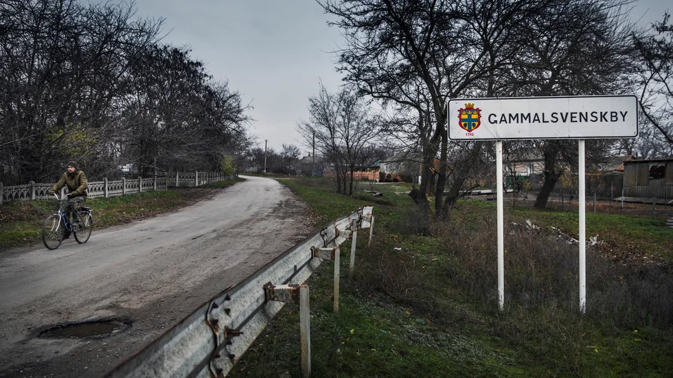 Sverigekopplade Gammalsvenskby ligger på floden Dneprs västra strand, knappt tio mil uppströms från storstaden Cherson. Arkivbild.