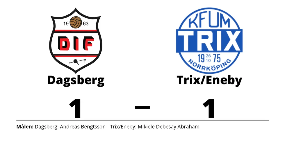 Dagsbergs IF B spelade lika mot KFUM Trix/Eneby BK B