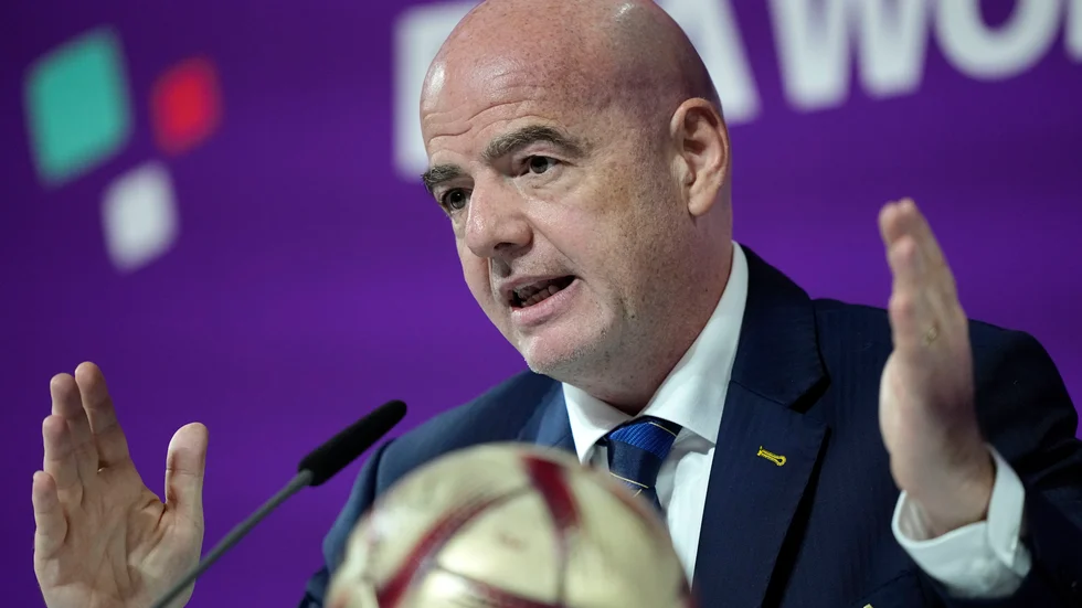 Fifa-ordföranden Gianni Infantino under VM i Qatar. Arkivbild.