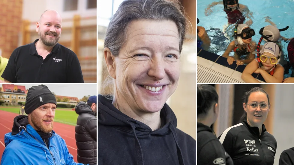 Här är några av de nominerade till den gotländska idrottsgalan i feburari. I kollaget ses ovan från vänster: Hasse Stenström (Visby boxningsklubb), Anki Boman (Gotlands Trampolin & Tricking Klubb/Fårösunds GoIK), Bottenskraparna. Nedan från vänster: Jesper Forsman (Svaide Roma, Desideria Skol IF mfl) och Camilla Kostur (Visbygymnasterna).