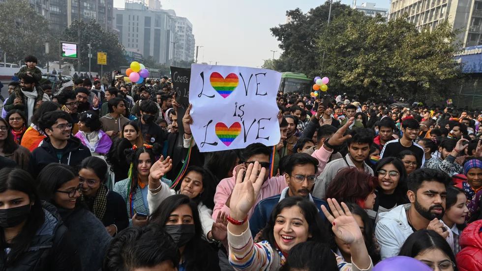 Prideparaden i New Delhi på söndagen.