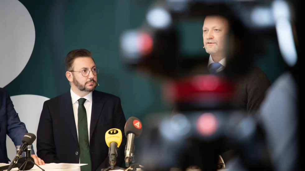 Muharrem Demirok efter att just ha föreslagits bli ny partiledare av Centerpartiets valberedning.