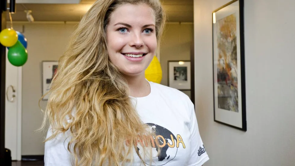 Volontär. Hilda Kivimäki är en av eleverna på Volontärlinjen på Malmfältens folkhögskola.