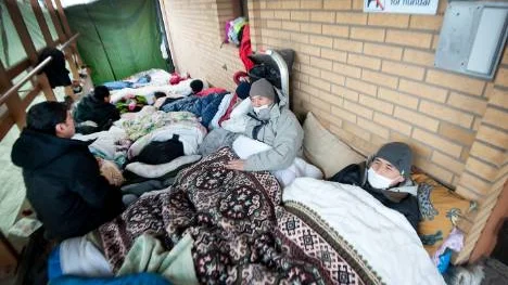 De utvisningshotade Aghanernas hungerstrejk i Boden går vidare. I dag har NSD granskat Migrationsverkets                             domar mot åtta av männen och pratat med dem själva.FOTO: Kurt Engström