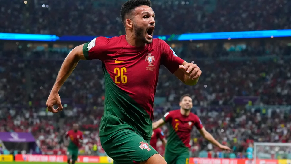 Goncalo Ramos stod för tre av målen i segern i åttondelsfinalen mot Schweiz.