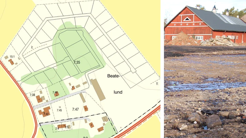 Kjell Jansson vill stycka av ett 40-tal villatomter på Beatelunds gård, intill Linghemsvägen (gamla E4). Fastigheten ligger några hundra meter från Tallboda och sju kilometer från Stora torget.