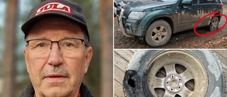 Oro i Harads – Lennarts jaktbil utsattes för brandattack • "Känns som om någon är ute efter mig" • Husbilens däck skars sönder