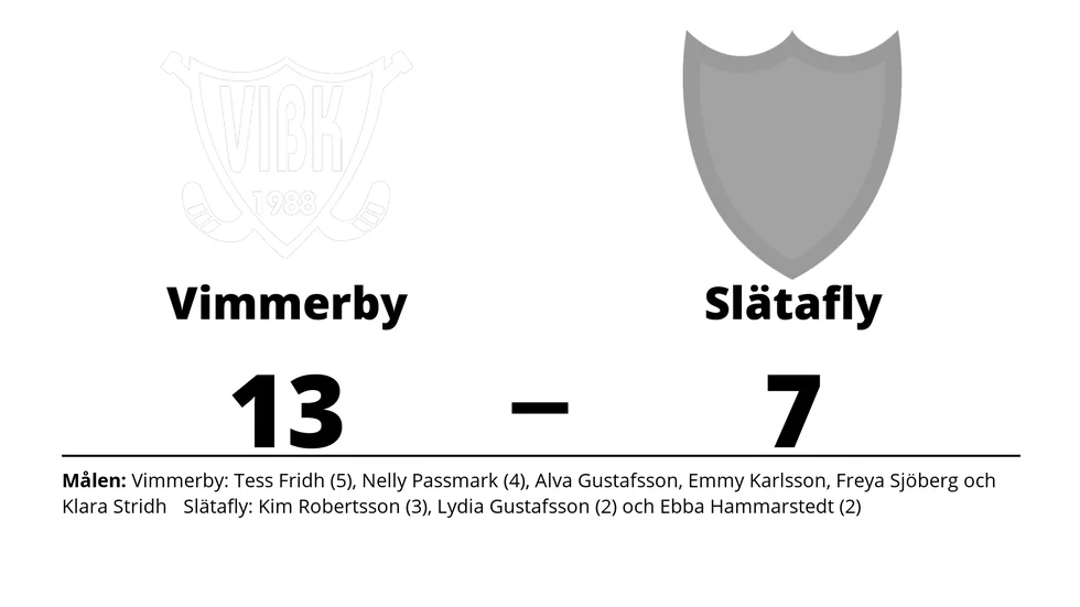 Vimmerby IBK vann mot Slätafly/ SK IBK