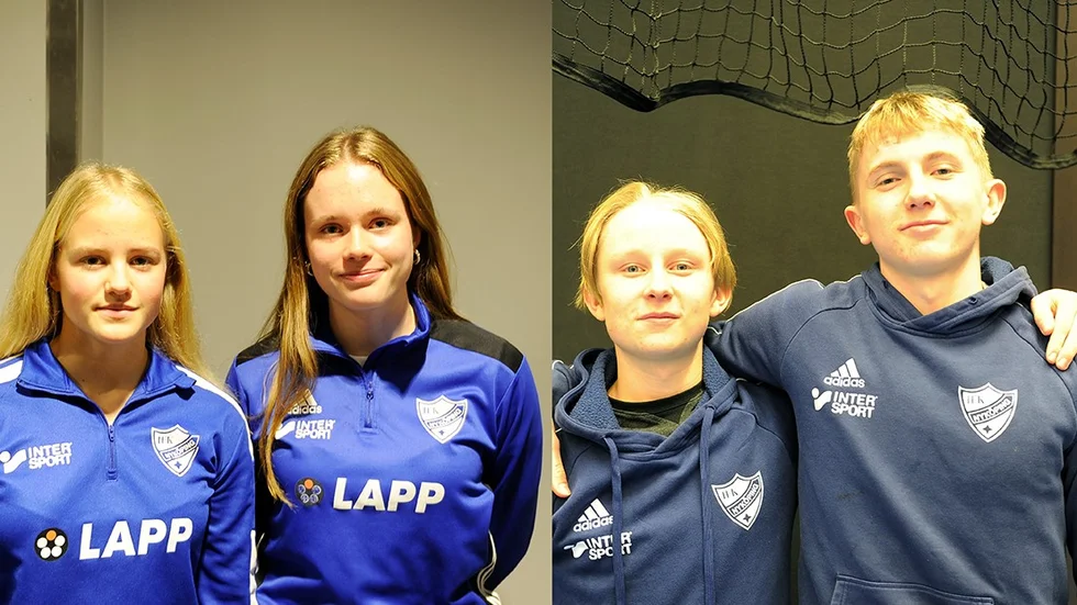 IFK Nyköping har fyra spelare med i Sverigecupen i handboll som avgörs fredag till söndag på Rosvalla. Från vänster: Hilda Lindeberg, Tea Nordvall. Alve Lantz och Malte Björk.