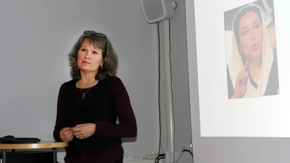 Föreläsare. Mona Eriksson, Svenska Kyrkan, berättade om islam och möten med muslimska kvinnor.