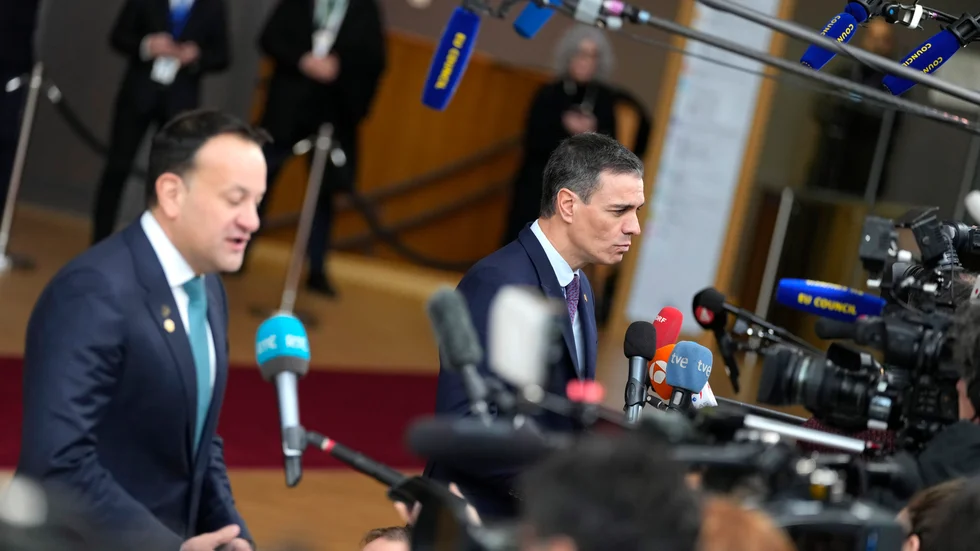 Irlands premiärminister Leo Varadkar (till vänster) och Spaniens premiärminister Pedro Sánchez. Arkivbild.