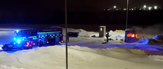 Husvagn brinner – helt övertänd