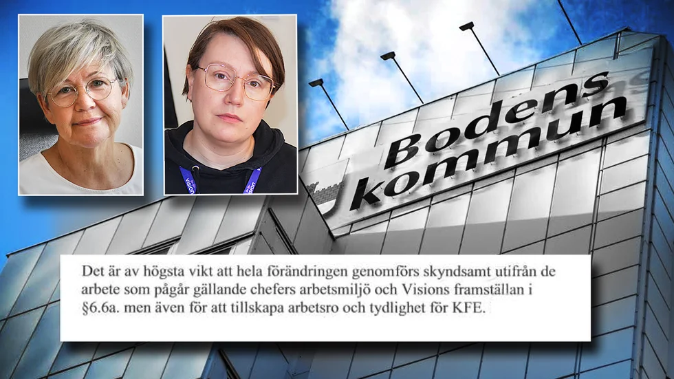 Socialchefen Catharina Liljeholm lanserade ett förslag till omorganisation av Kompetensförjningens personal. Något som personalen men även facket Vision togs på sängen med. "Nu har Catharina valt att lägga ned förslaget utan närmare förklaring. Det är positivt, men vi skulle vilja veta varför", säger Malin Lathi, ordförande Vision Boden.