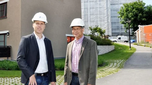 Anders Stjärnberg och Lars Göran Wirsén i samtal om energimålen.