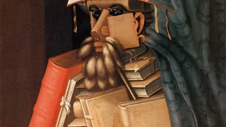 Bibliotekarien. Målning av Giuseppe Arcimboldo.