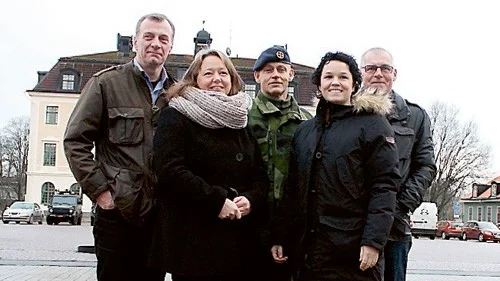 Mårten Hermansson VD på Eksjö Energi, Lotta Alnemo markandskommunikatör, Ronnie Nilsson chef SWEDEC, Sandra Ekman informatör på SWEDEC och Stefan Elm kommundirektör.