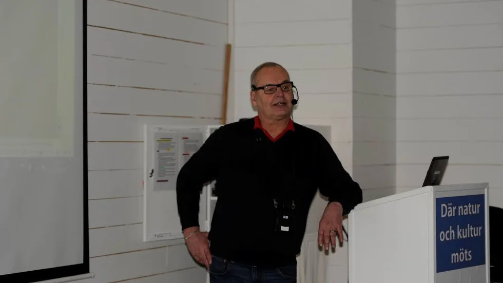 Föredrag. Thomas Franson berättade om sin karriär som spelare och ledare på Västerviks Museum.