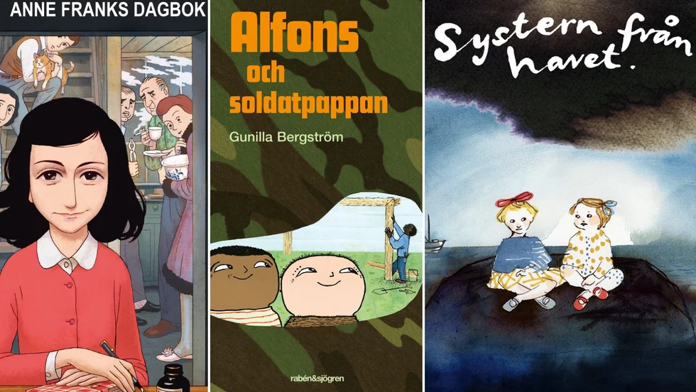 Det låter så enkelt när man läser de raka råden från Försvarsmakten och BRIS. Men har du provat att prata med ett barn om kriget vet du att det är allt annat än enkelt. (Bokomslagen är beskurna.) 