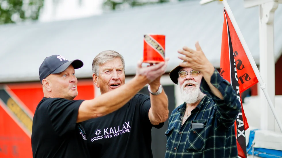 Surströmmingen Grand Kallax firar 30 år. Svante Wiklund, Ulf Lindgren och Anders Landelius har varit med från starten.