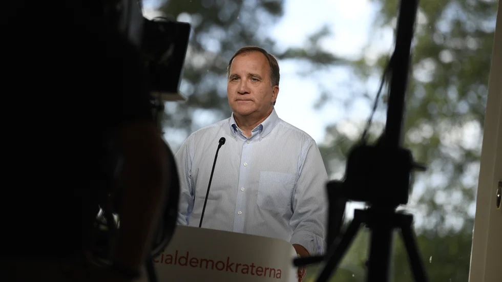 Stefan Löfven (S) under sitt sommartal som hölls i söndags på SSU:s konferensgård Bommersvik.
