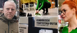 Butikens coronasäkra system – lagt 35 brickor utanför: ”Går inte att sitta på sofflocket”