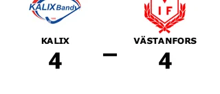 Kalix och Västanfors delade på poängen