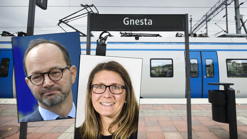 Infrastrukturminister Tomas Eneroth (S) och Ann-Sofie Lifvenhage (M) diskuterade pendeltågstrafiken under en frågestund i riksdagen i december.