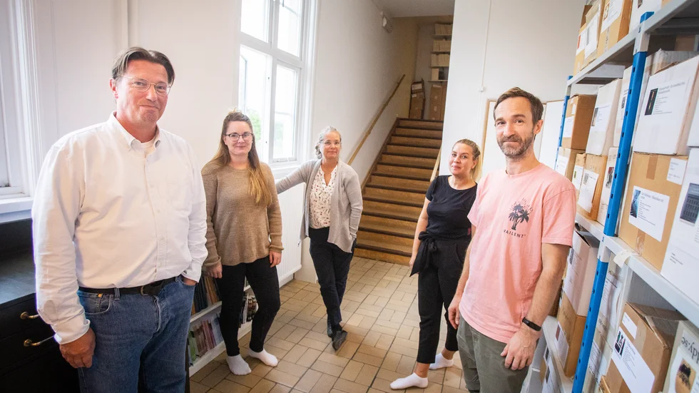 Bokförlaget Eddy har i dag tio anställda och räknar med att det blir fler nästa år. Här Stephan Carlsson, Moa Fagerlund, Jenny Nordenankar, Chanine Ahlqvist och Edvin Weijmers.