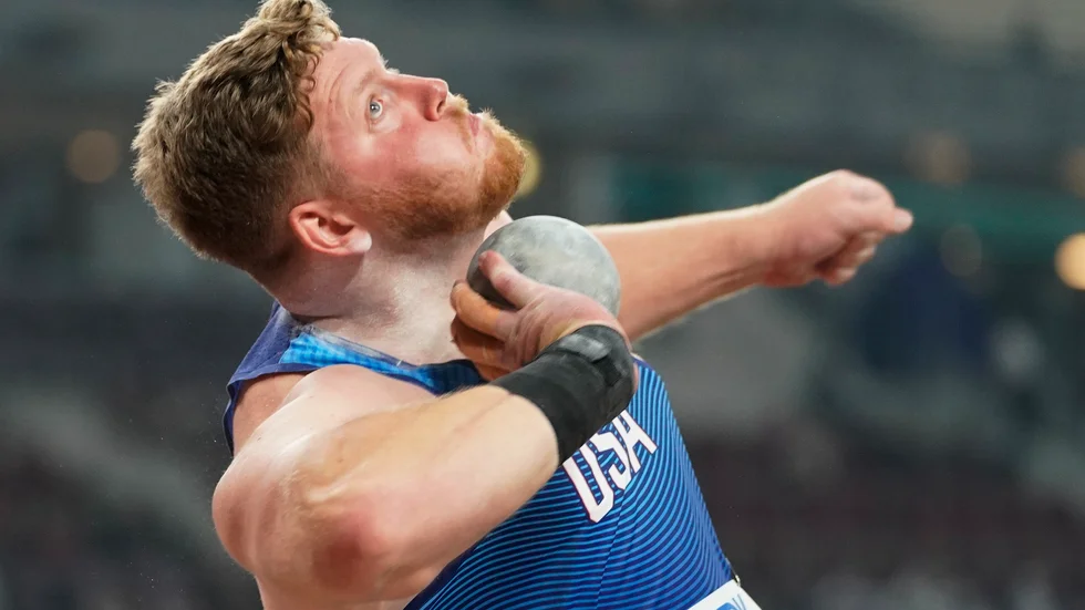 Ryan Crouser slog det 32 år gamla världsrekordet inomhus. Arkivbild.