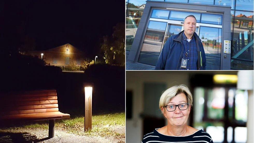 Både kommunpolisen Peter Sigurd och trygghetssamordnaren Marita Andersson deltog i den trygghetsvandring som anordnades på torsdagskvällen och var nöjda med utfallet. En av platserna som besöktes var Visholmen, så här års ett tämligen mörkt område.