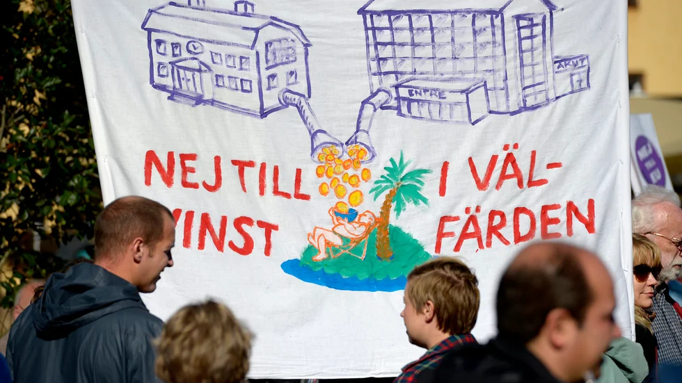 Redan 2013 genomfördes den här manifestationen mot vinster i välfärden.